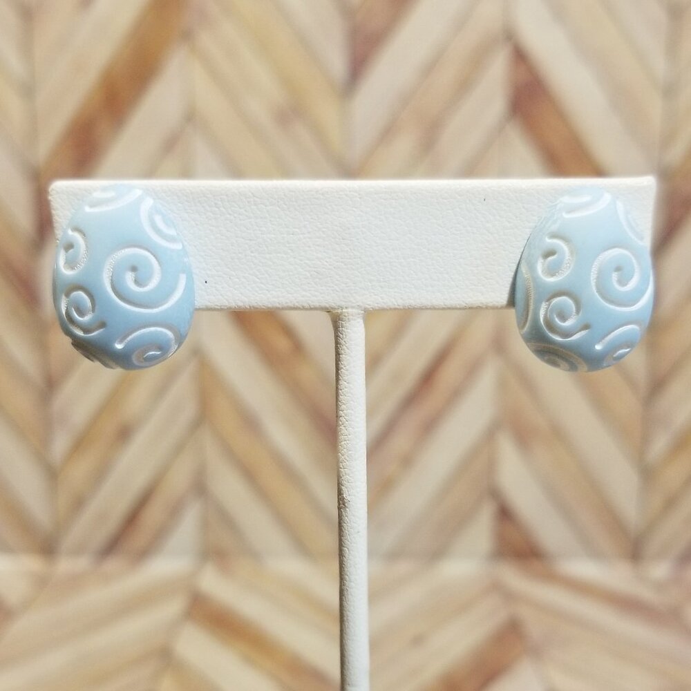 Handmade Easter Egg Stud Earrings, Blue